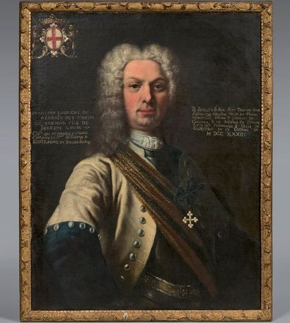 null Portrait de François Laurent de Gerbaix des Comtes de Sonnaz, huile sur toile,...
