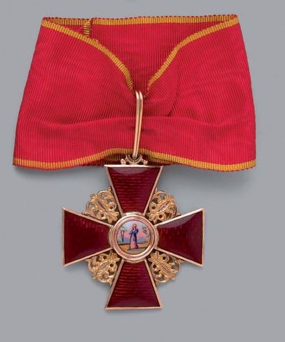 null Croix de chevalier de 2e classe de l'ordre de Sainte-Anne en or, quatre branches...