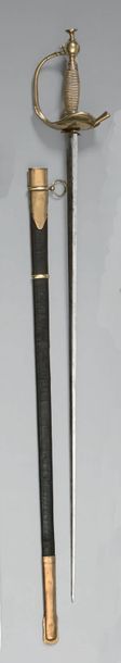 null Sabre ou forte épée, garde du modèle dit "1833" en bronze doré, une branche...