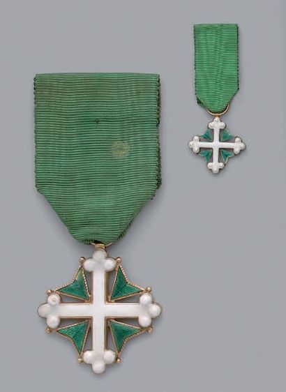 null Deux croix de chevalier de l'ordre des Saints-Maurice-et-Lazare, 1er type (1831/1868),...