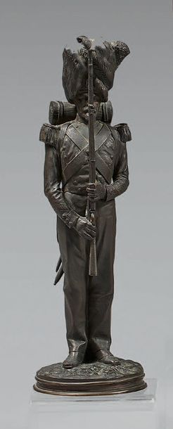 Frémiet (1824/1910) Statuette en bronze patiné, signée sur la terrasse: "E. FRÉMIET":...