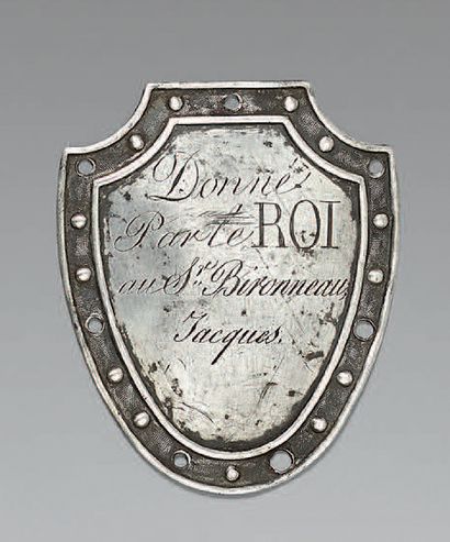 null Plaque de fusil de récompense modèle 1817, donné par Louis XVIII en souvenir...
