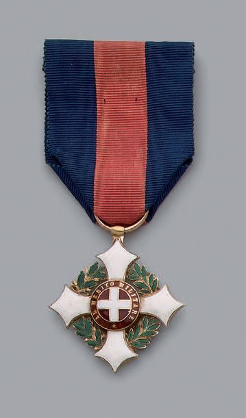 null Croix de chevalier de l'ordre militaire de Savoie en or, émaillée, sans couronne,...