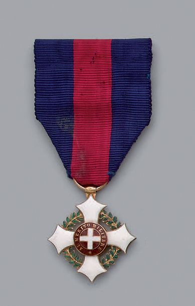 null Croix de chevalier de l'ordre militaire de Savoie en or, émaillée, sans couronne,...