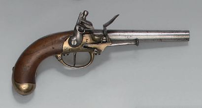 null Pistolet de cavalerie à silex modèle 1777, canon à deux pans puis rond poinçonné:...