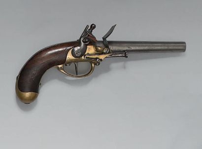 null Pistolet de cavalerie à silex modèle 1777 premier type, canon à deux pans puis...