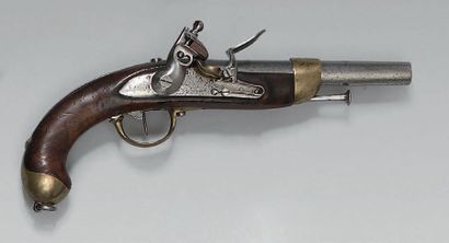 null Pistolet de cavalerie à silex modèle 1822, canon à pans puis rond poinçonné:...