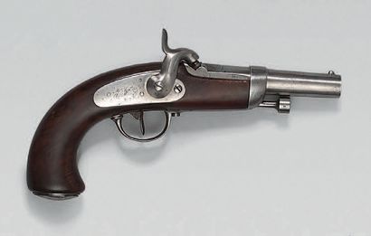 null Pistolet d'officier de gendarmerie à percussion modèle 1836, canon à pans puis...