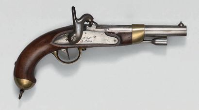 null Pistolet de cavalerie à percussion modèle 1822 T bis construit neuf, canon poinçonné:...