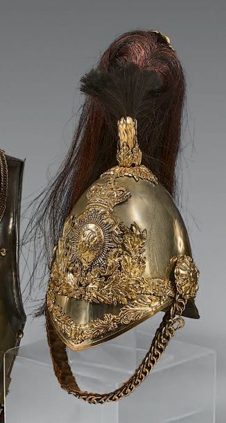 null Casque d'officier modèle Albert du régiment "The North Somerset Yeomanry", bombe...