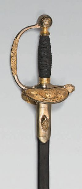 null Épée de service des officiers généraux modèle 1816, garde en laiton ciselée...