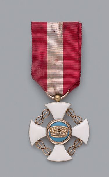 null Croix de chevalier de l'ordre de la Couronne d'Italie modèle du 1er type en...