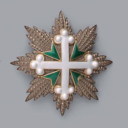 null Plaque de grand-croix de l'ordre des Saints-Maurice-et-Lazare en argent à huit...