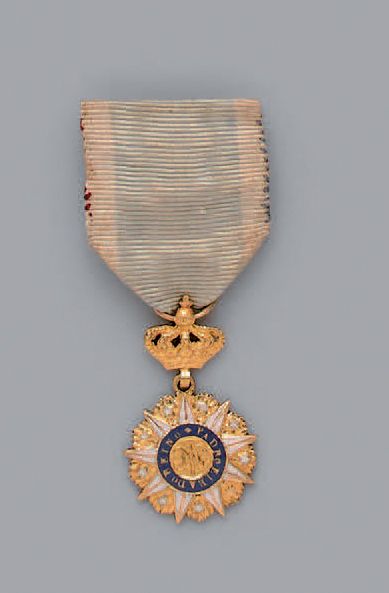 null Croix de chevalier de l'ordre de Villa Vicosa, réduction, étoile en or, émaillée,...