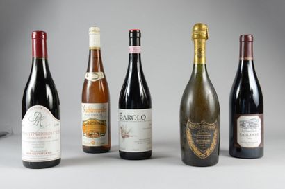 null Ensemble de 5 bouteilles: 1 bouteille BAROLO "Vigna Rocche", Erbaluna 1998,...