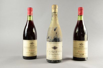 null 3 bouteilles BOURGOGNE Nicolas [1 Corton Bressandes 1962, ets, B, bouchon descendant,...