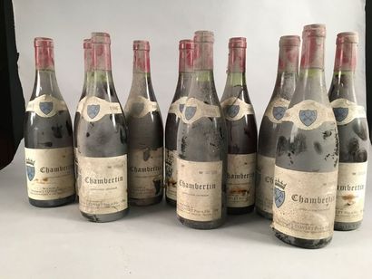 null 11 bouteilles CHAMBERTIN, J. Coulet 1986 (ets, elt, bons niveaux)