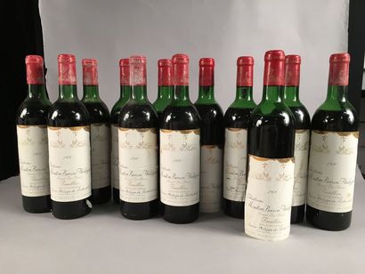 null 12 bouteilles Château MOUTON-BARON-PHILIPPE, 5° cru Pauillac 1970 (1 LB, 6 MB,...
