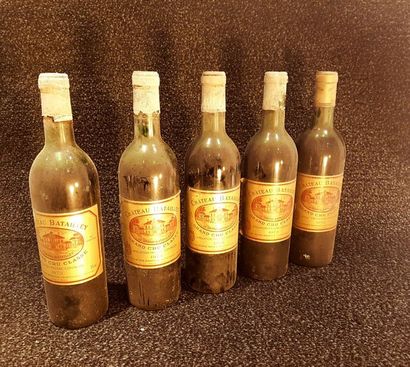 null 6 bouteilles Château BATAILLEY, 5° cru Pauillac 1973 (es & ea; bouchons descendants;...