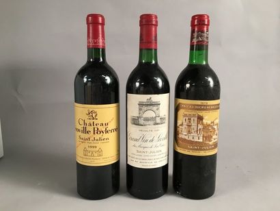 null Ensemble de 3 bouteilles: 1 bouteille Château DUCRU-BEAUCAILLOU, 2° cru Saint-Julien...