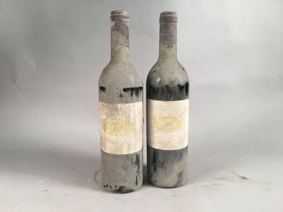 null 2 bouteilles Château MARGAUX, 1° cru Margaux 1980 (ets, fânées, 1 TLB)