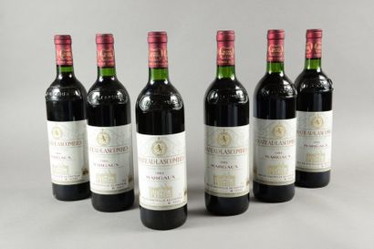 null 6 bouteilles Château LASCOMBES, 2° cru Margaux 1984 cb