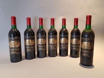 null 7 bouteilles Château PALMER, 3° cru Margaux 1984 (etla, 2 TLB, 1 B)