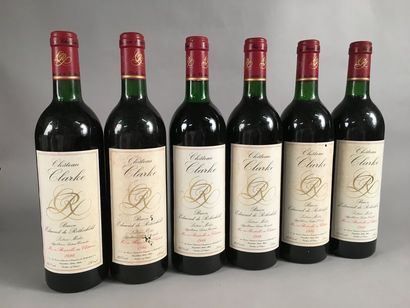 null 12 bouteilles Château CLARKE, Listrac 1986 (etlt, 2 ela, 3 TLB)