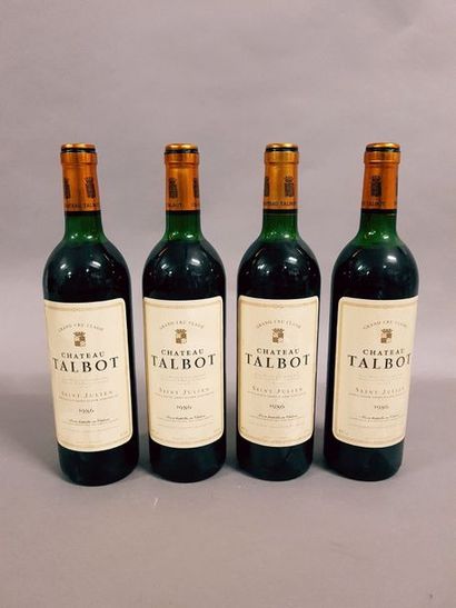 null 4 bouteilles Château TALBOT, 4° cru Saint-Julien 1986 (es; 3 LB, 1 MB)