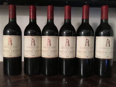 null 6 bouteilles Château LATOUR, 1° cru Pauillac 1988 (es)