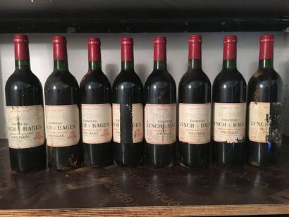 null 8 bouteilles Château LYNCH-BAGES, 5° cru Pauillac 1988 (ela, sauf 2 eta)