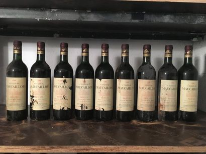null 9 bouteilles Château MAUCAILLOU, Moulis 1988 (es, ea, 2 TLB)