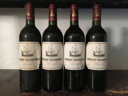 null 4 bouteilles Château BEYCHEVELLE, 4° cru Saint-Julien 1995 (es, elt)