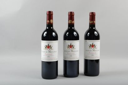 null 6 bouteilles Château MOULINET, Pomerol 1996 cb