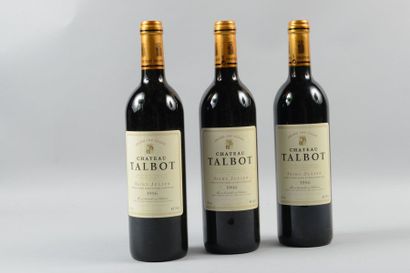 null 9 bouteilles Château TALBOT, 4° cru Saint-Julien 1996 cb