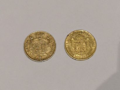 null 
2 pièces de 40 Lires or datées 1810-1815. (acc.)
