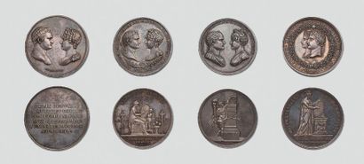 null Quatre médailles: “Mariage de Napoléon et de Marie-Louise”, 1810, différents...