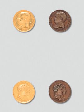 null Deux petites médailles commémoratives de la naissance du Roi de Rome, 20 mars...