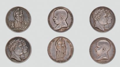 null Trois médailles commémoratives de la naissance du Roi de Rome, 20 mars 1811,...