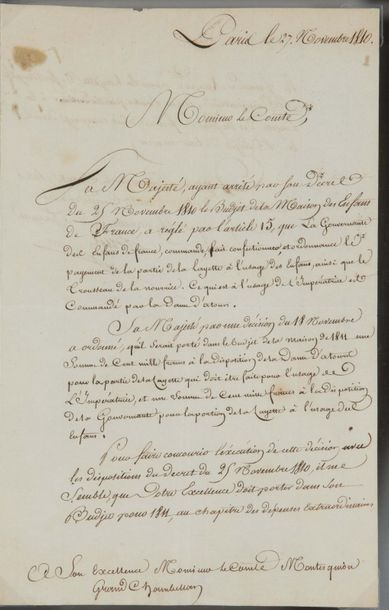 Pierre-Antoine-Noël-Bruno, comte DARU (1767-1829) administrateur et ministre, fidèle...