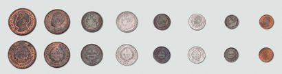 null Onze rares monnaies d'essai avec le profil du Roi de Rome, datées: “1816”, marquées:...