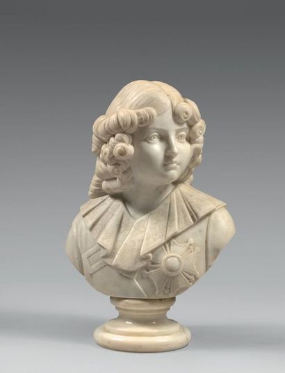 CAMBI Ulisse, buste du Roi de Rome, Prince de Parme, en marbre blanc de Carrare sur...
