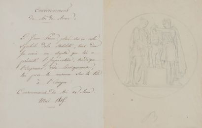 Nicolas-Guy-Antoine BRENET (1770-1846) médailleur 
DESSIN original signé “B” avec...