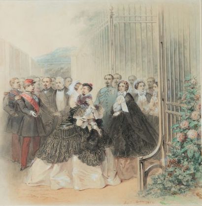 Auguste Marc (1818/1886) Arrivées de l'Empereur Napoléon III, de l'Impératrice Eugénie...