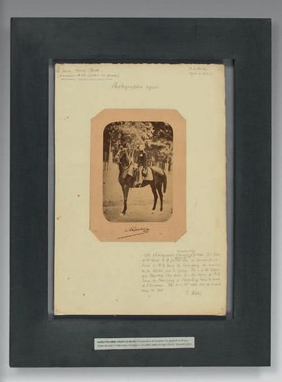 Augustin Aimé Joseph Le Jeune, photographie: Portrait du Prince impérial à cheval,...