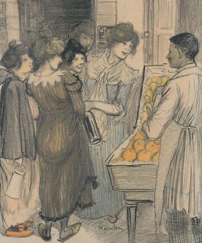 Théophile Alexandre STEINLEN (1859-1923) Le marchand de quatre saisons
Dessin à l'encre...