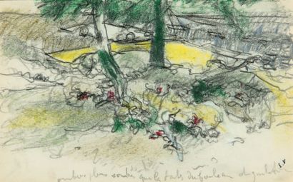 Edouard VUILLARD (1868-1940) Les serres dans le parc du château des Clayes, 1932-1938
Pastel...