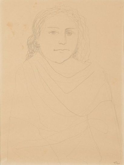 PIERRE TAL COAT (1905-1985) Portrait
Dessin au crayon noir, signé des initiales en...