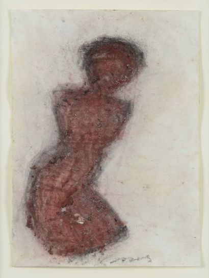 Michel HAAS (né en 1934) Figure, 1991
Technique mixte et grattage sur papier, signée...