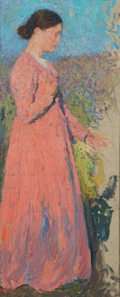 Henri MARTIN (1860-1943) Femme en rose, vers 1910-1911
Huile sur toile
77 x 34 cm
Provenance:...